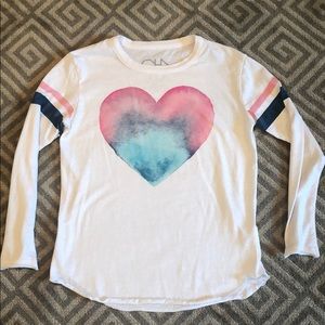 Chaser long sleeve heart shirt